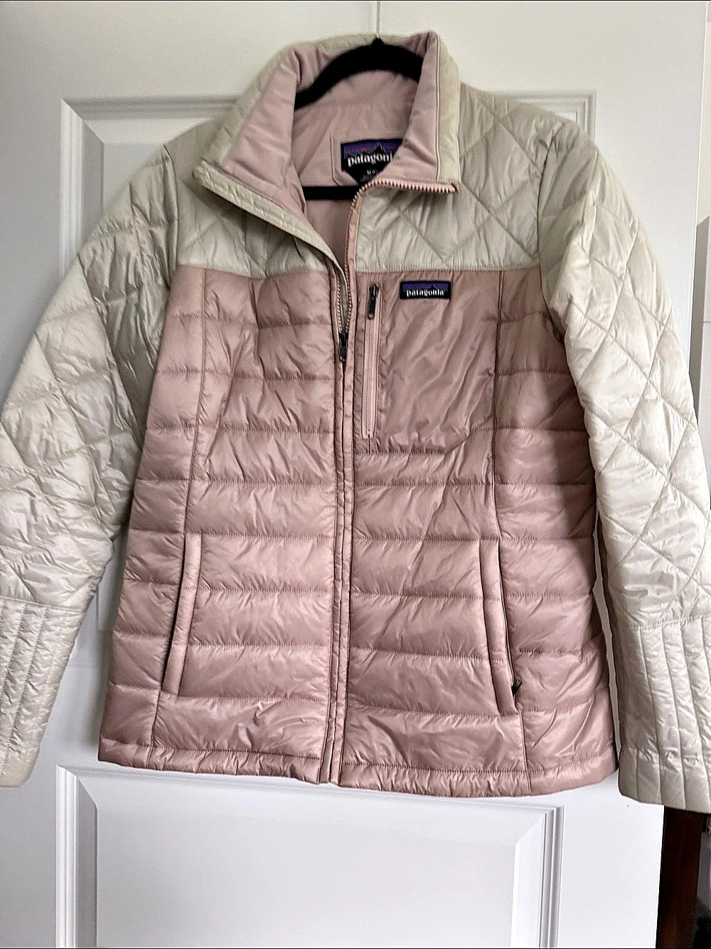 Patagonia Nano Puff Jacket Colorblock Pink & Green Medium